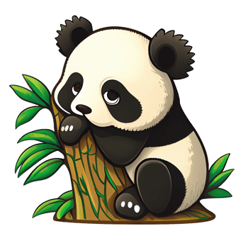 Cute and cuddly Panda cartoon sticker, perfect for decorating notebooks, laptops, and water bottles png