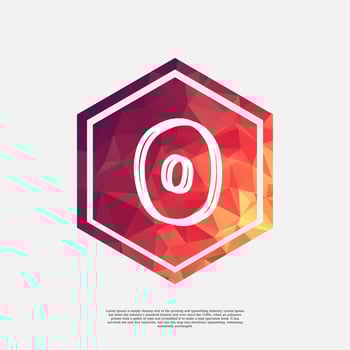 number 0 on colorful polygon vector design template with white background