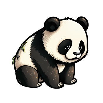 Cute and cuddly Panda cartoon sticker, perfect for decorating notebooks, laptops, and water bottles png