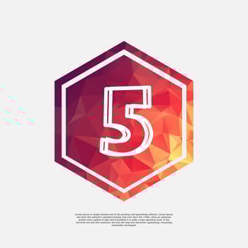 number 5 on colorful polygon vector design template with white background