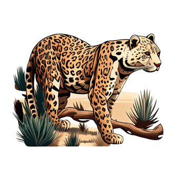 Cartoon Jaguar sticker. Perfect for animal lovers, easily customizable for print or digital projects png