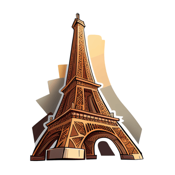 Cartoon sticker of The Eiffel Tower in Paris, France png