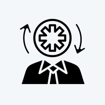 Icon Faster Thinking. related to Psychological symbol. glyph style. simple illustration. emotions, empathy, assistance vector