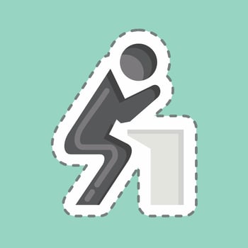 Sticker line cut Badness an Sorrow. related to Psychological symbol. simple illustration. emotions, empathy, assistance vector