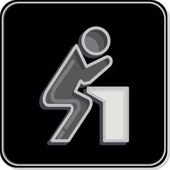 Icon Badness an Sorrow. related to Psychological symbol. Glossy Style. simple illustration. emotions, empathy, assistance vector