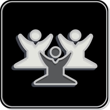 Icon Meditation Training. related to Psychological symbol. Glossy Style. simple illustration. emotions, empathy, assistance vector