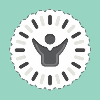 Sticker line cut Optimism and Happines. related to Psychological symbol. simple illustration. emotions, empathy, assistance vector