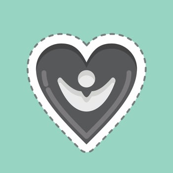 Sticker line cut Happiness. related to Psychological symbol. simple illustration. emotions, empathy, assistance vector