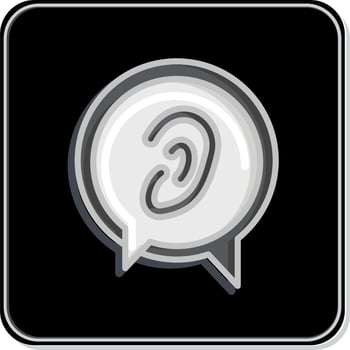 Icon Listen to Others. related to Psychological symbol. Glossy Style. simple illustration. emotions, empathy, assistance vector
