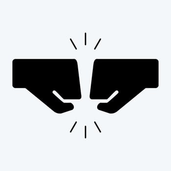 Icon Greeting. related to Psychological symbol. glyph style. simple illustration. emotions, empathy, assistance vector