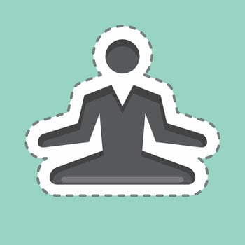 Sticker line cut Stress Relief. related to Psychological symbol. simple illustration. emotions, empathy, assistance vector