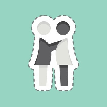 Sticker line cut Feeling Compassion. related to Psychological symbol. simple illustration. emotions, empathy, assistance vector