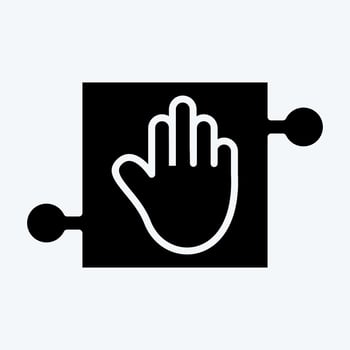 Icon Helping Hand. related to Psychological symbol. glyph style. simple illustration. emotions, empathy, assistance vector