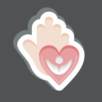 Sticker Caring For People. related to Psychological symbol. simple illustration. emotions, empathy, assistance vector