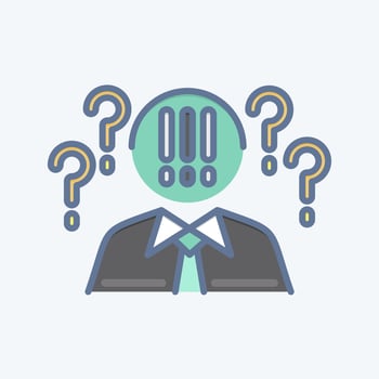 Icon Critical Thinking. related to Psychological symbol. doodle style. simple illustration. emotions, empathy, assistance vector