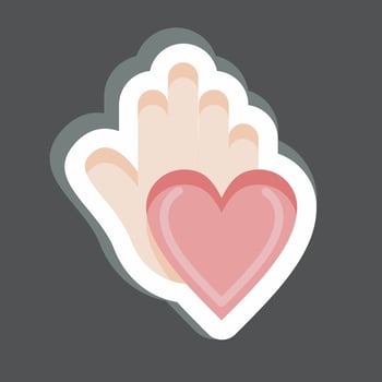 Sticker Charity. related to Psychological symbol. simple illustration. emotions, empathy, assistance vector