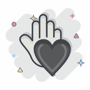 Icon Charity. related to Psychological symbol. Comic Style. simple illustration. emotions, empathy, assistance vector