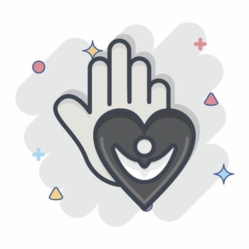 Icon Caring For People. related to Psychological symbol. Comic Style. simple illustration. emotions, empathy, assistance vector