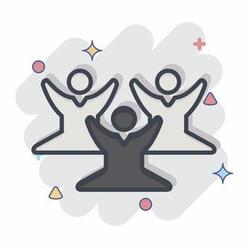 Icon Meditation Training. related to Psychological symbol. Comic Style. simple illustration. emotions, empathy, assistance vector