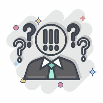 Icon Critical Thinking. related to Psychological symbol. Comic Style. simple illustration. emotions, empathy, assistance vector