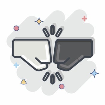 Icon Greeting. related to Psychological symbol. Comic Style. simple illustration. emotions, empathy, assistance vector