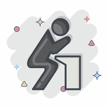 Icon Badness an Sorrow. related to Psychological symbol. Comic Style. simple illustration. emotions, empathy, assistance vector