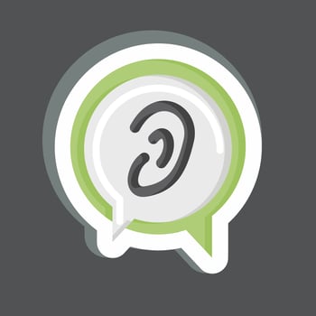 Sticker Listen to Others. related to Psychological symbol. simple illustration. emotions, empathy, assistance vector