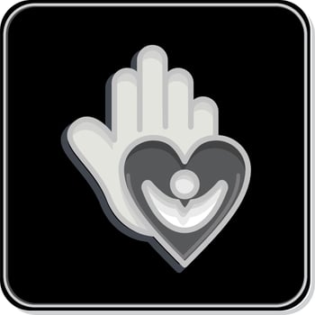 Icon Caring For People. related to Psychological symbol. Glossy Style. simple illustration. emotions, empathy, assistance vector