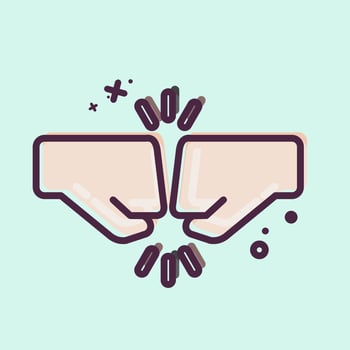 Icon Greeting. related to Psychological symbol. MBE style. simple illustration. emotions, empathy, assistance vector
