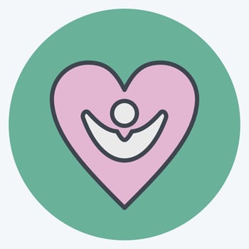 Icon Happiness. related to Psychological symbol. color mate style. simple illustration. emotions, empathy, assistance vector