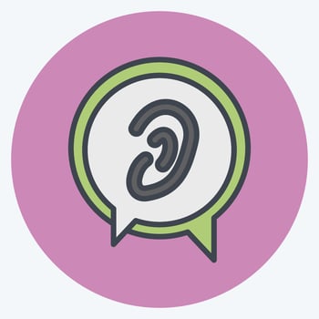 Icon Listen to Others. related to Psychological symbol. color mate style. simple illustration. emotions, empathy, assistance vector