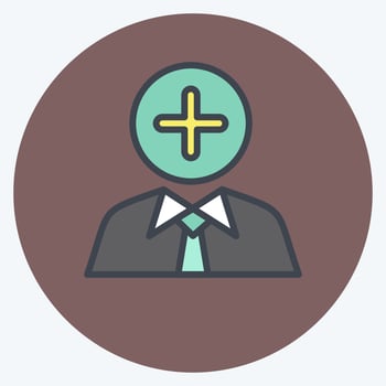 Icon Positive Thoughts. related to Psychological symbol. color mate style. simple illustration. emotions, empathy, assistance vector