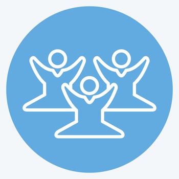Icon Meditation Training. related to Psychological symbol. blue eyes style. simple illustration. emotions, empathy, assistance vector
