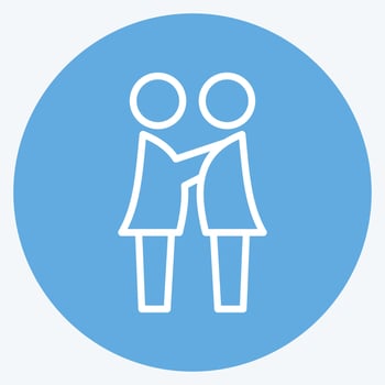 Icon Feeling Compassion. related to Psychological symbol. blue eyes style. simple illustration. emotions, empathy, assistance vector