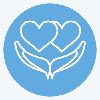 Icon Forgiveness. related to Psychological symbol. blue eyes style. simple illustration. emotions, empathy, assistance vector