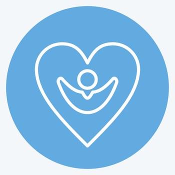 Icon Happiness. related to Psychological symbol. blue eyes style. simple illustration. emotions, empathy, assistance vector