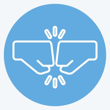Icon Greeting. related to Psychological symbol. blue eyes style. simple illustration. emotions, empathy, assistance vector