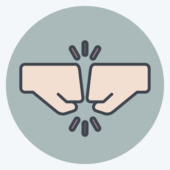 Icon Greeting. related to Psychological symbol. color mate style. simple illustration. emotions, empathy, assistance vector