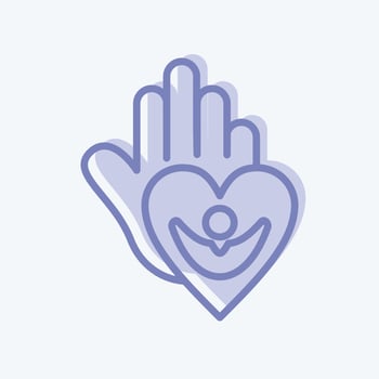Icon Caring For People. related to Psychological symbol. two tone style. simple illustration. emotions, empathy, assistance vector