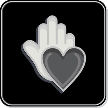 Icon Charity. related to Psychological symbol. Glossy Style. simple illustration. emotions, empathy, assistance vector