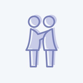 Icon Feeling Compassion. related to Psychological symbol. two tone style. simple illustration. emotions, empathy, assistance vector