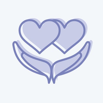 Icon Forgiveness. related to Psychological symbol. two tone style. simple illustration. emotions, empathy, assistance vector