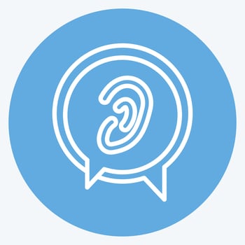 Icon Listen to Others. related to Psychological symbol. blue eyes style. simple illustration. emotions, empathy, assistance vector