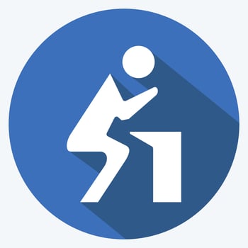 Icon Badness an Sorrow. related to Psychological symbol. long shadow style. simple illustration. emotions, empathy, assistance vector