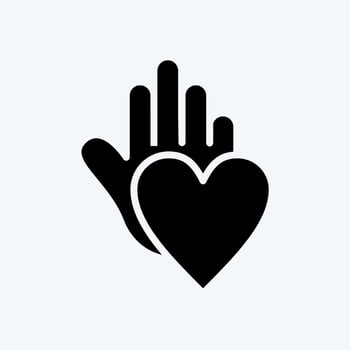 Icon Charity. related to Psychological symbol. glyph style. simple illustration. emotions, empathy, assistance vector
