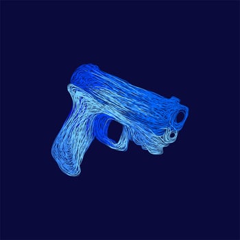 pistol handgun weapon artwork illustration design vector