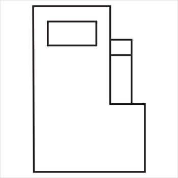 Vector, Image of gas station icon, Black and white color, with transparent background vector