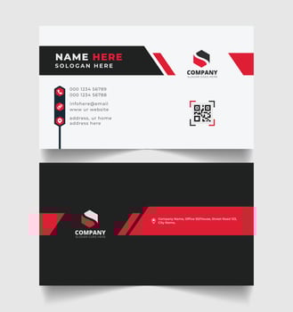 Corporate business card design template with modern, abstract, minimal business cards style Print ready vector