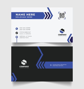 Corporate business card design template with modern, abstract, minimal business cards style Print ready vector