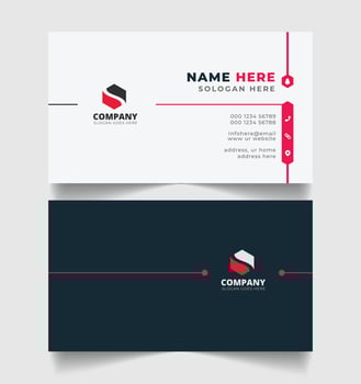 Corporate business card design template with modern, abstract, minimal business cards style Print ready vector